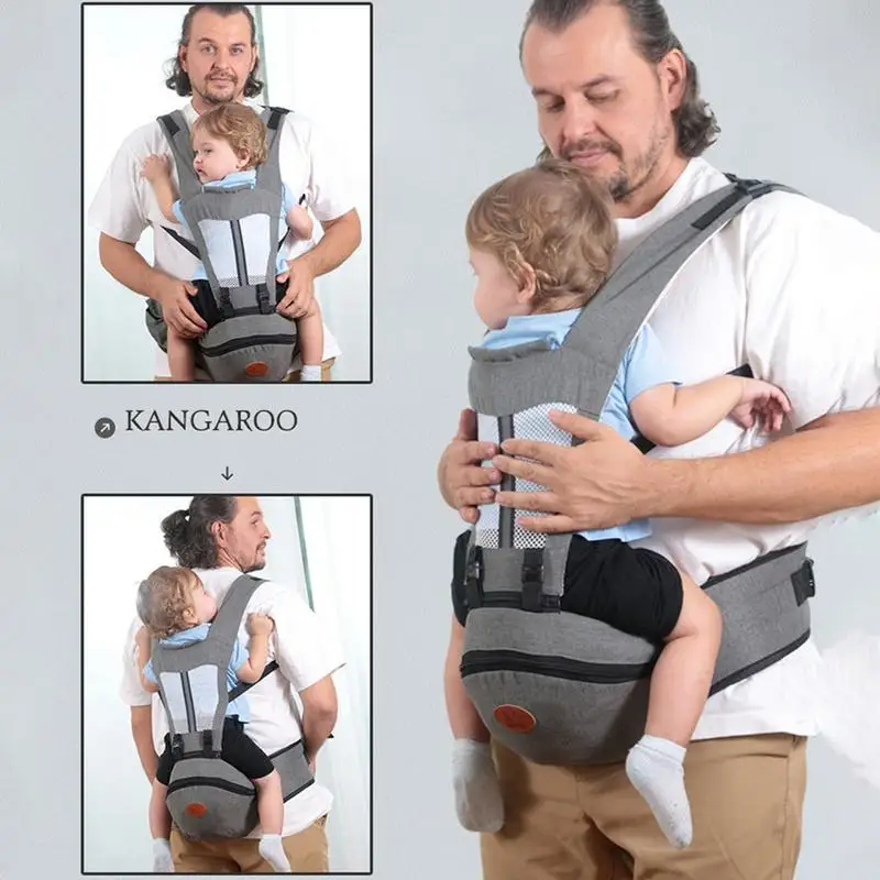 Multi-function Infant Sling Wrap Waist Stool Ergonomic Kangaroo Infant Baby Carrier Backpack With Hip Seat For Outdoor Traveling