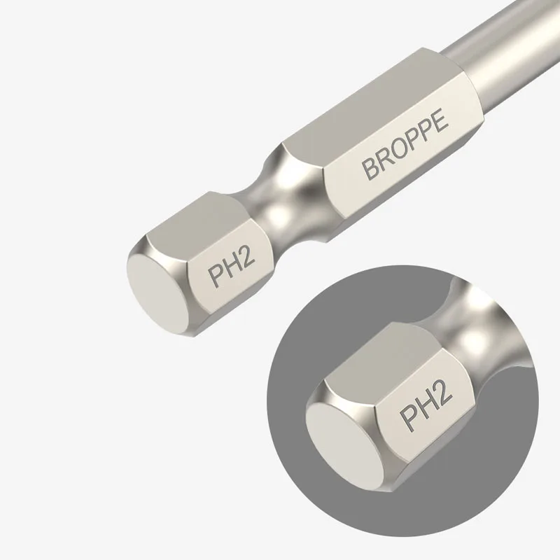 50/75/100/150mm Phillips Electric Screwdriver Bit PH0/1/2 Magnetic Screw Driver Bit S2 Alloy Steel High Hardness Batch Head Bit