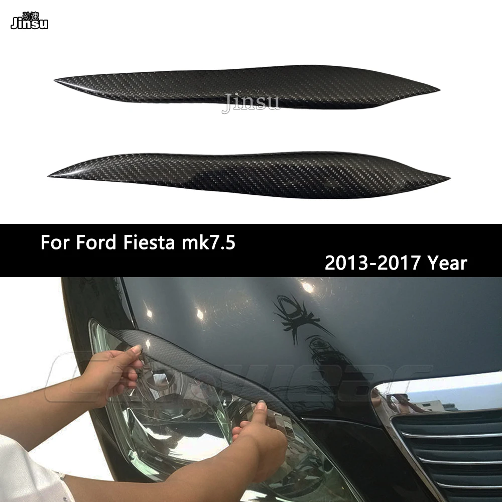 Carbon Fiber Headlight Cover Eyelids Eyebrows for Toyota Crown 12th 2004 - 2008 CROWN Royal Saloon Front Decorative Sticker 2pcs