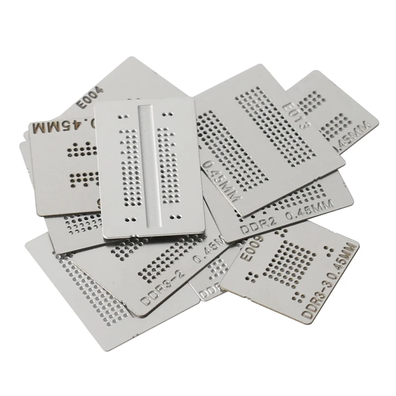 High Quality 12pcs/lot Full Set 0.45MM BGA Reballing Stencil Dedicate Kit for DDR Graphics Memory Chip