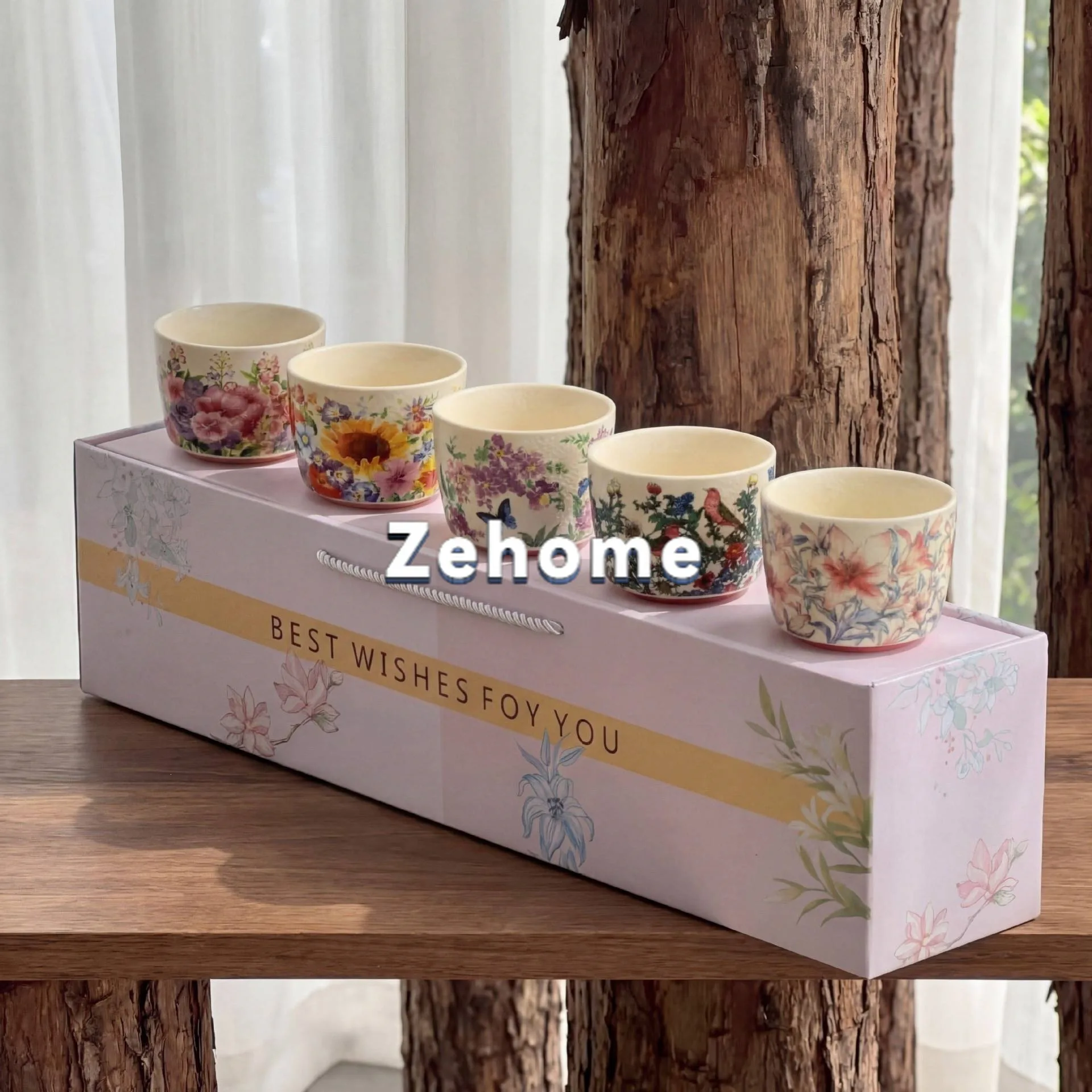 Medieval style gift, high value retro ceramic tea cup, household mug, housewarming gift box set