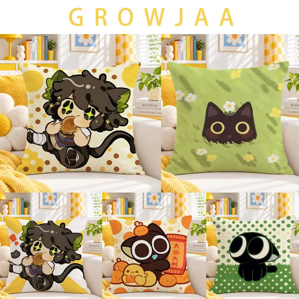 anime The Legend of Hei Cushion Cover Throw Pillow Short Plush Fresh Bright Cushion for Bedroom Sofa Ornament Present Gift