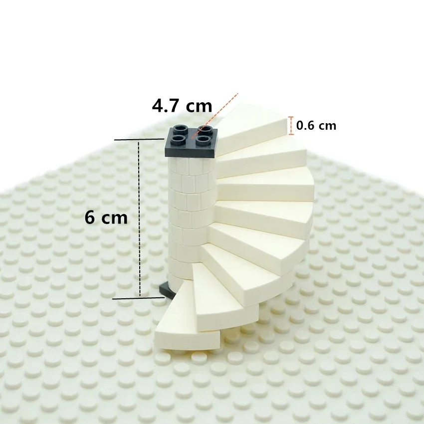 DIY Bricks Assembles Particles Building Blocks MOC Parts Stairs Spiral Step 40243 Support 1x1x5 1/3 Spiral Staircase Axle 40244