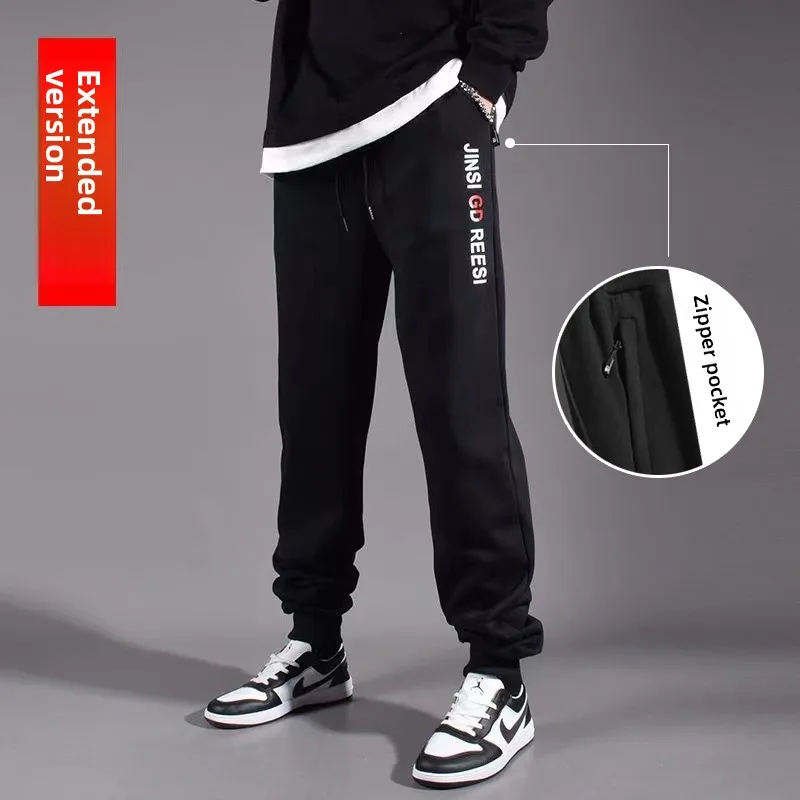 

Летние тонкие длинные мужские брюки свободного кроя для повседневной носки, спортивные штаны с декоративными карманами на молнии, средняя талия, зауженный силуэт.