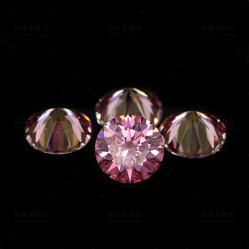 

Новое 8 мм круглой огранки розовый муассанит свободный камень обручальное кольцо кулон ювелирные изделия на заказ с сертификатом GRA