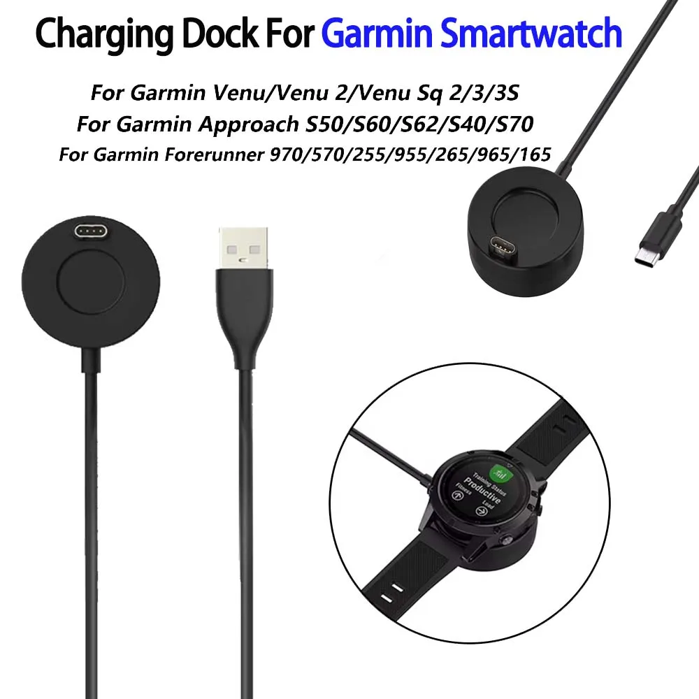 

Charger Compatible for Garmin Fenix 5/5S/5X/6/6S/6X/7/7S/7X, Fenix 8 Charger Charging Stand, for Vivoactive 3/4/5/6 Smartwatch