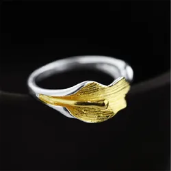 New Fashion Calla Lotus Popular Flower 925 Sterling Silver Jewelry Not Allergic Literary Exquisite Women Opening Rings R188