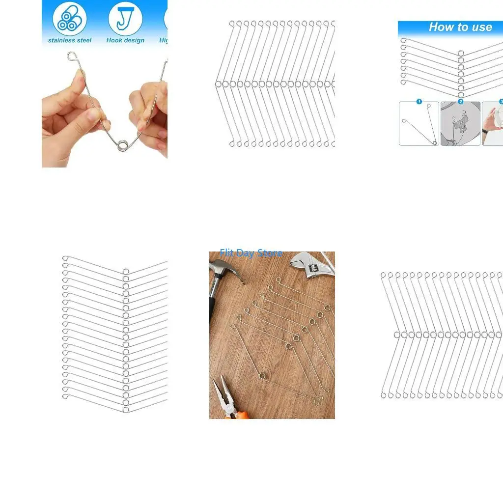 F92C Pack of 20 Stainless Steel Spring Clip Home Accessory for Ceiling Exhaust Fan and Shower Recessed Lighting Trim