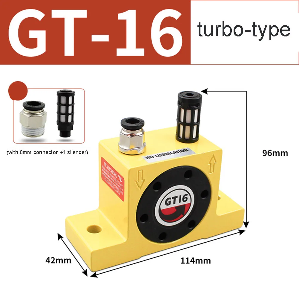 GT-16 Pneumatic Vibrator Aluminum Alloy Turbine Pneumatic Vibrator Industrial Air PneumaticVibrator With Connector