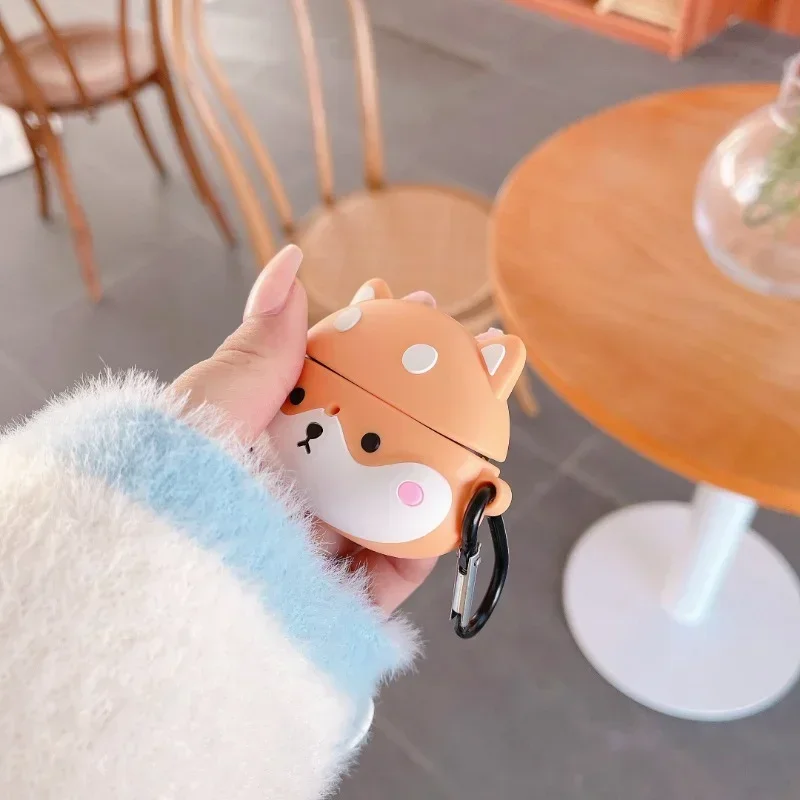 Cute Corgi Dog Dragon Earphone Case For Xiaomi Redmi Buds 3 Lite Case Wireless Headphone Protector Cover For Redmi Buds 3 lite