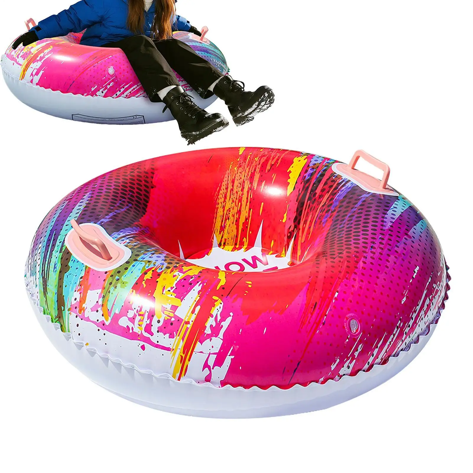 

Inflatable Snow Sled Thickened Snow Tube Sledge Anti-Tipping Inflatable Sled for Winter Sports Sledding Trail Outdoors Snowfield