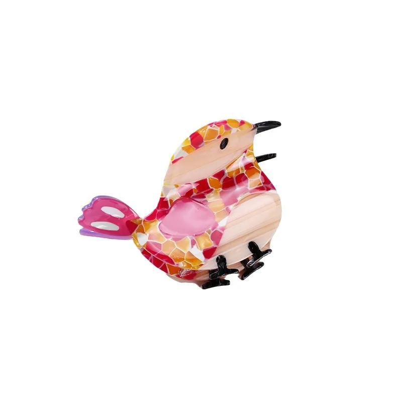 Original Design Acetate Birds Hair Clips Cute Animals Sparrow Hair Claws Little Bird Hair Accessories Chinese Gift For Girls