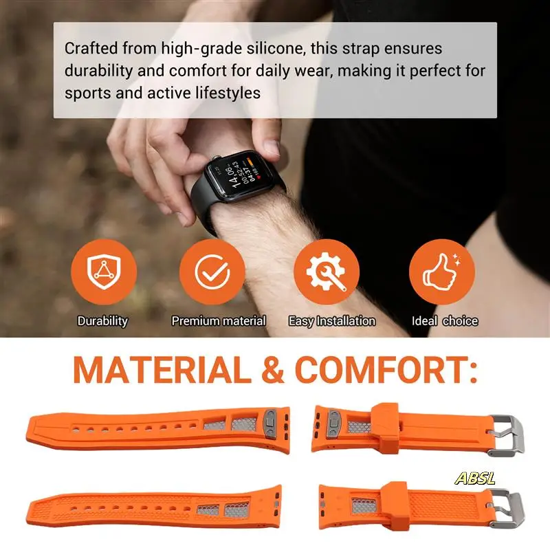 Strap For  Watch Band 49Mm Rubber Sport Bracelet Wristband Replacement Accessories
