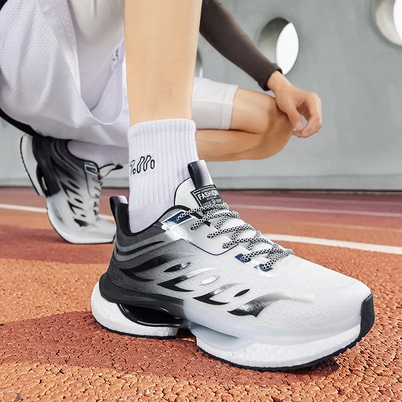 New breathable lightweight running shoes for men summer male mesh shock-absorbing sports shoe fashionable casual walking sneaker