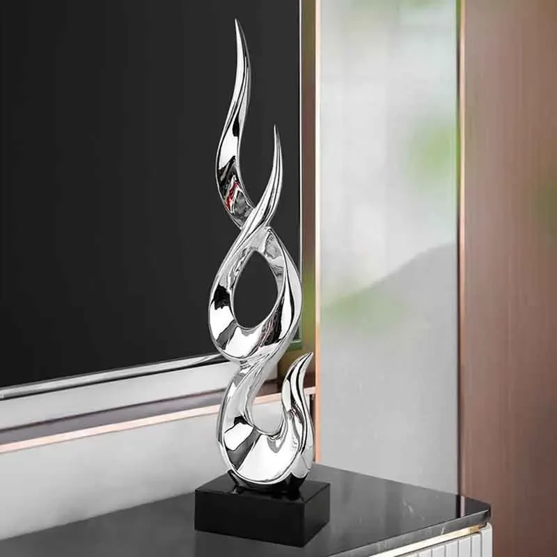 Escultura Abstracta de Resina, Adorno para Sala de Estar, Decoración para Mueble de TV u Oficina, Estatua Artística Creativa, Re