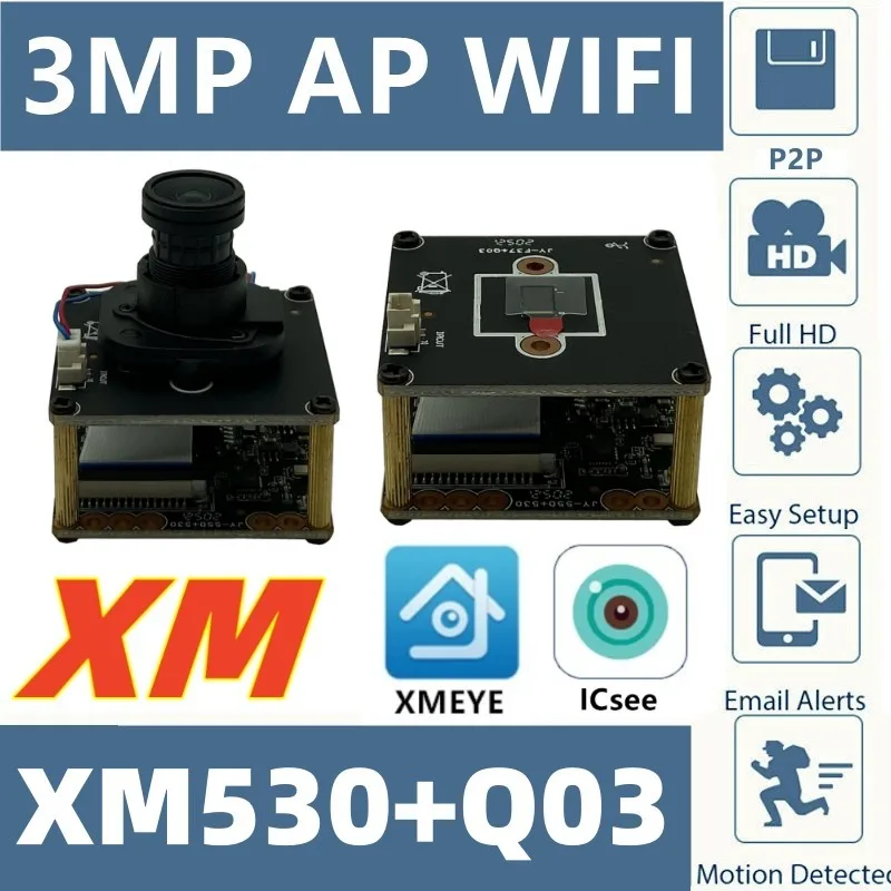 موديل كاميرا IP اللاسلكية 3MP XM530+Q03: تقييم شامل لجهاز مراقبة ذكي بدعم P2P والسجل على بطاقة SD