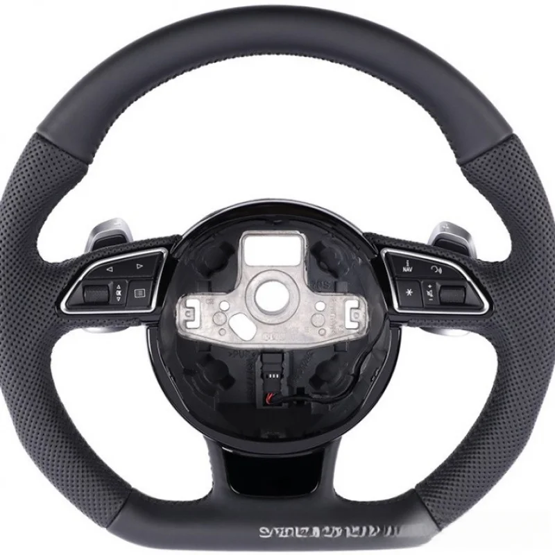 For Audi A3/A4L/A5 leather steering wheel with multi-function buttons and paddle shifters For modification and upgrade