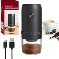 New Portable USB Electric Coffee Bean Grinder 40 Gears External Adjustable Rechargeable Grinders Household Mini Coffee Machine
