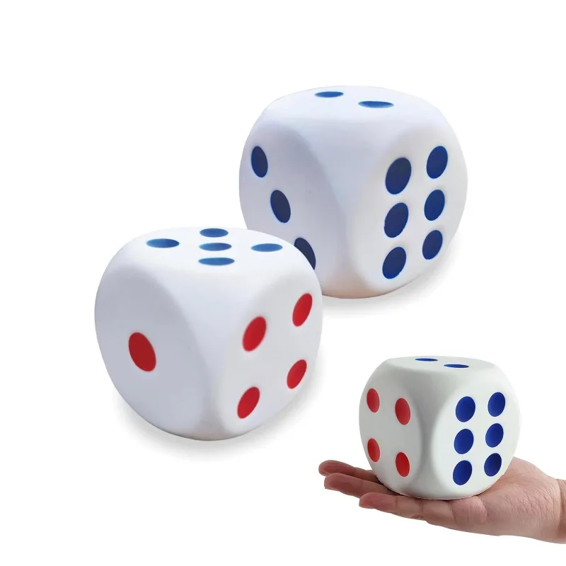 

2.75" Jumbo Big Dice for Adults Kids -Giant Soft Fun, Colorful Dices for Game Activities Reduce Anxiety Stress Relieve Blue Red