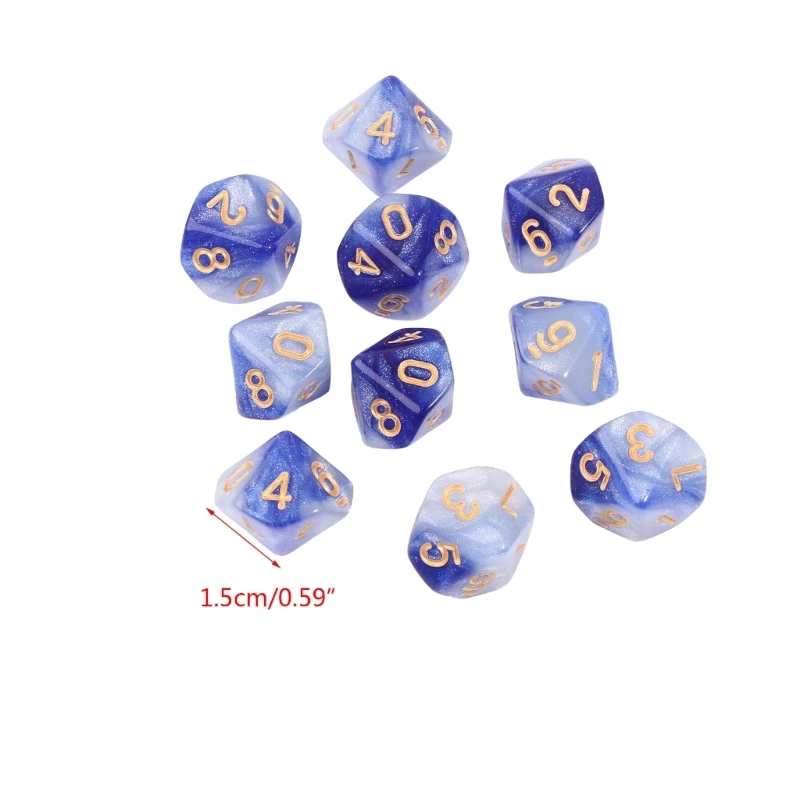 D10 Dices RPG  Board Game Props Tabletop Game Supplies Double Colors