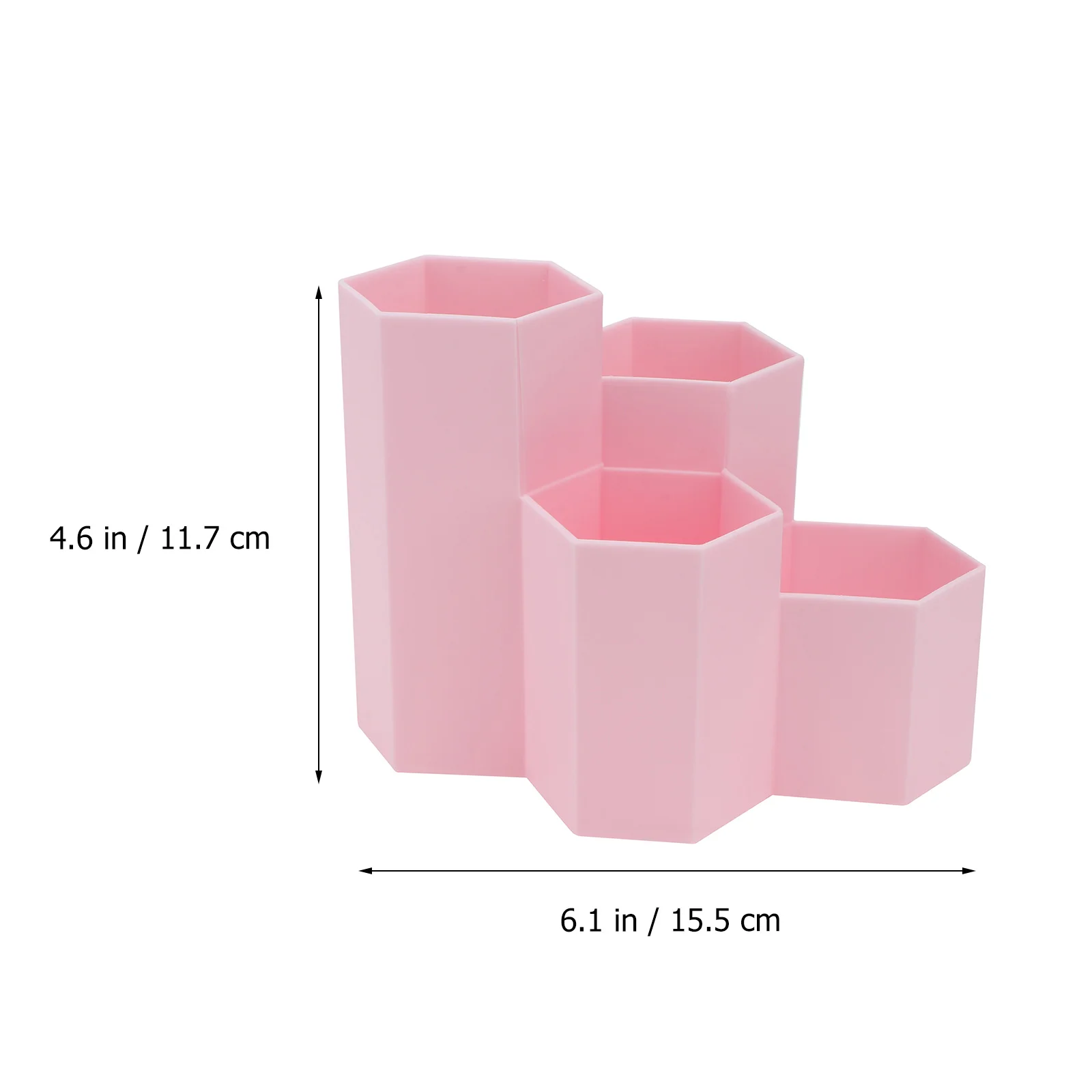 1pc Hexagonal Pen Desktop Organizer Pink Storage Container Pencil Pot Stationery Makeup Storage Container Tools Student Gift