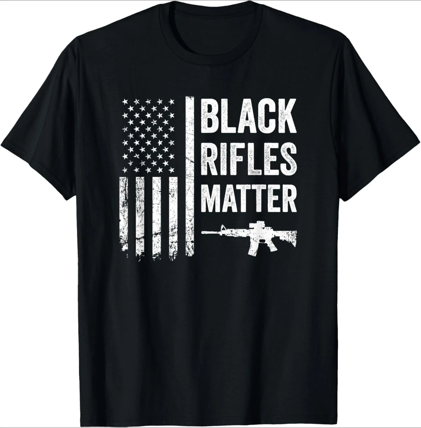 

Black Rifles Matter-Funny Pro Gun Rights American Flag design-100%cotton summer O-neck short sleeve printed men's T-shirt.