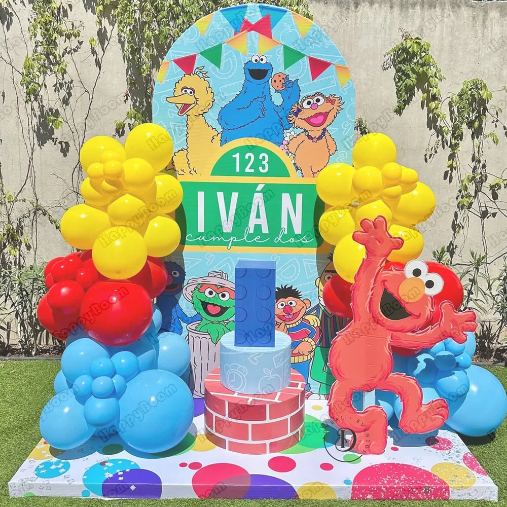 Balloon Arch Kit - ชุดลูกโป่งธีมเซซามีสตรีท 78 ชิ้น ชุดลูกโป่งโค้งสีแดง สีเหลือง สีฟ้า