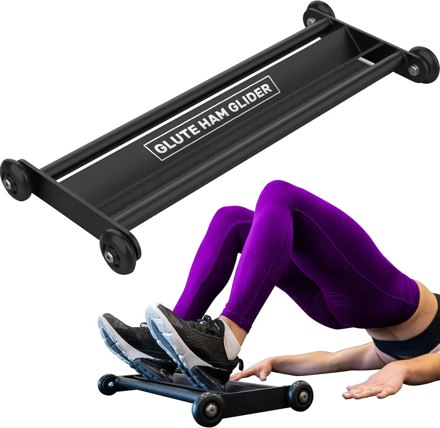 

Steel Glute Ham Glider - Commercial and Home Gym Multi-Function Ab Glute Machine - Heavy Duty Ab Glider Machine for Ham