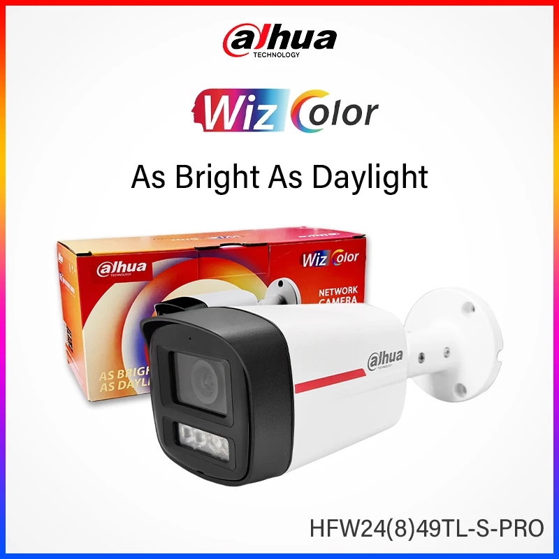 Dahua 4MP 8MP WizColor Camera 4x Warm Light 50 m Illumination Distance Outdoor Security Camera HFW2449TL-S-PRO HFW2849TL-S-PRO