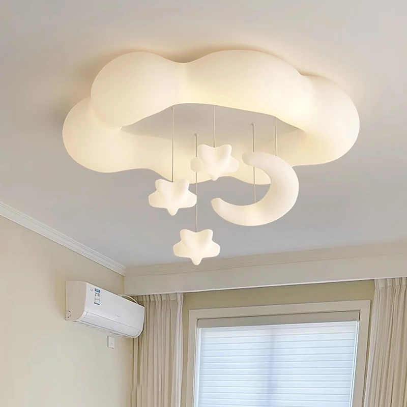 Children's Room Cloud Ceiling Lights LED Boys Girls Bedroom Light Modern Cream Style Warm Nursery Baby Room Decor Ceiling Lamps