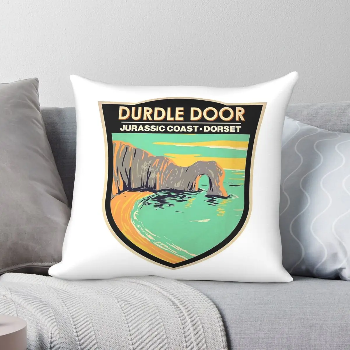 Durdle Door Jurassic Coast Dorset Square Pillowcase Polyester Linen Velvet Creative Zip Decor Pillow Case Home Cushion Cover