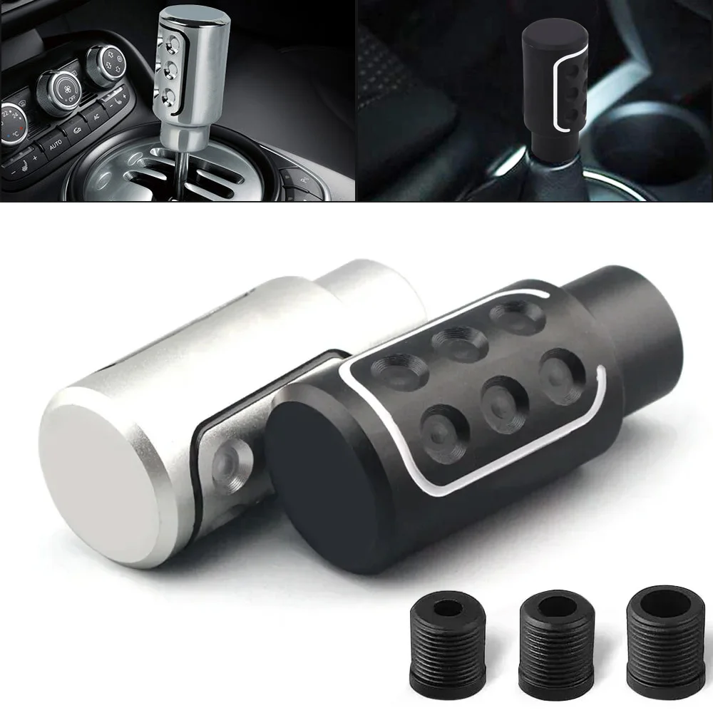 Universal Manual Transmission Gear Shift Knob Aluminum Racing Shifter Head With 3 Adapters