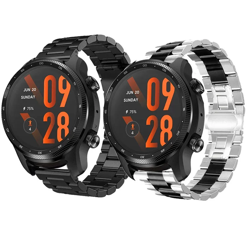 حزام ساعة ذكية معدني بديل ، سوار ساعة ، سوار لـ TicWatch Pro 3 Ultra ، GPS ، GTX ، GTK ، GTH ، GTA ، S2 ، E2 ، E3 ، 22 من ، 20
