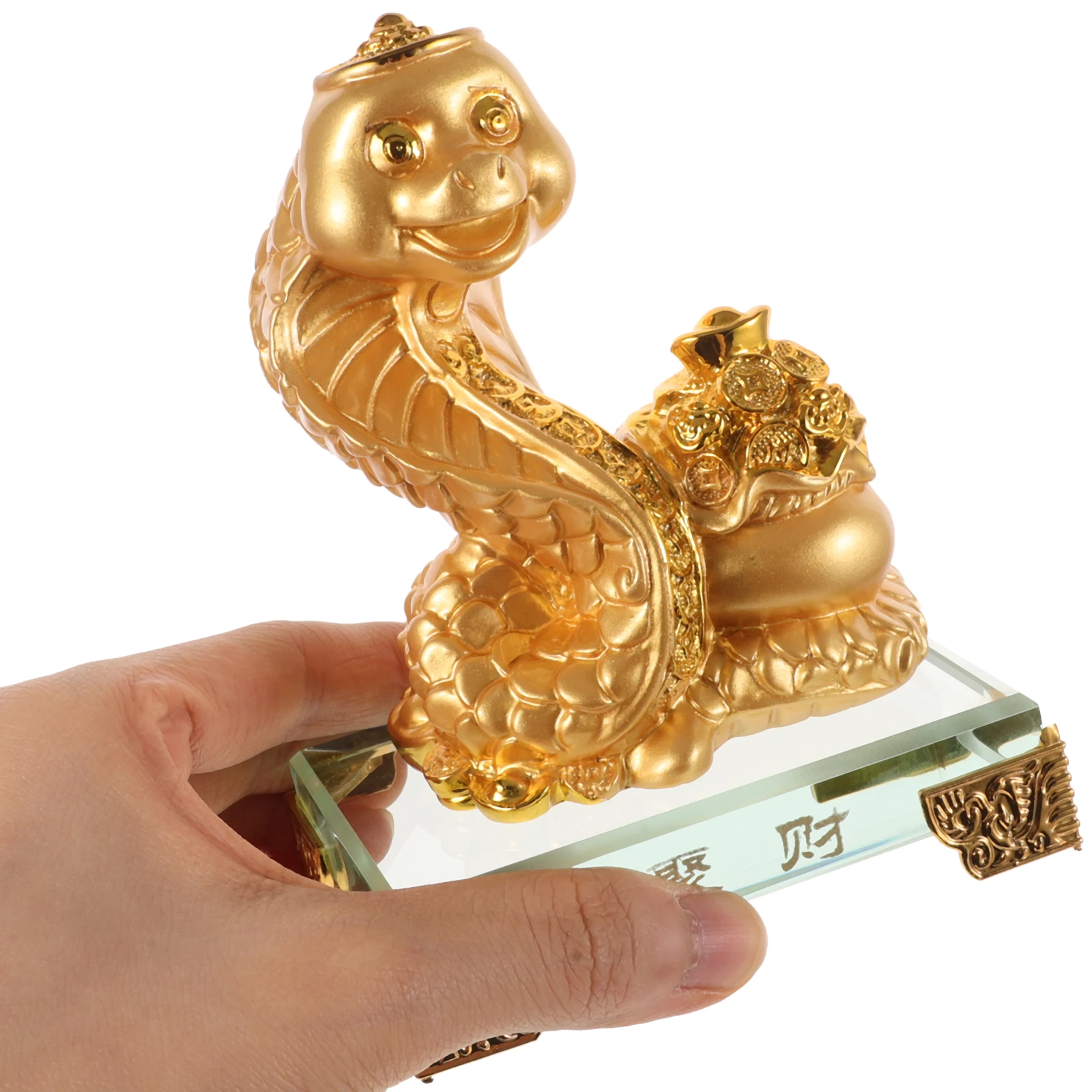 

Creative Zodiac Snake Alloy Statue Desktop Ornament Detailed Compact Smooth Surface Snake Decor Alloy Decor Cabinet Statue