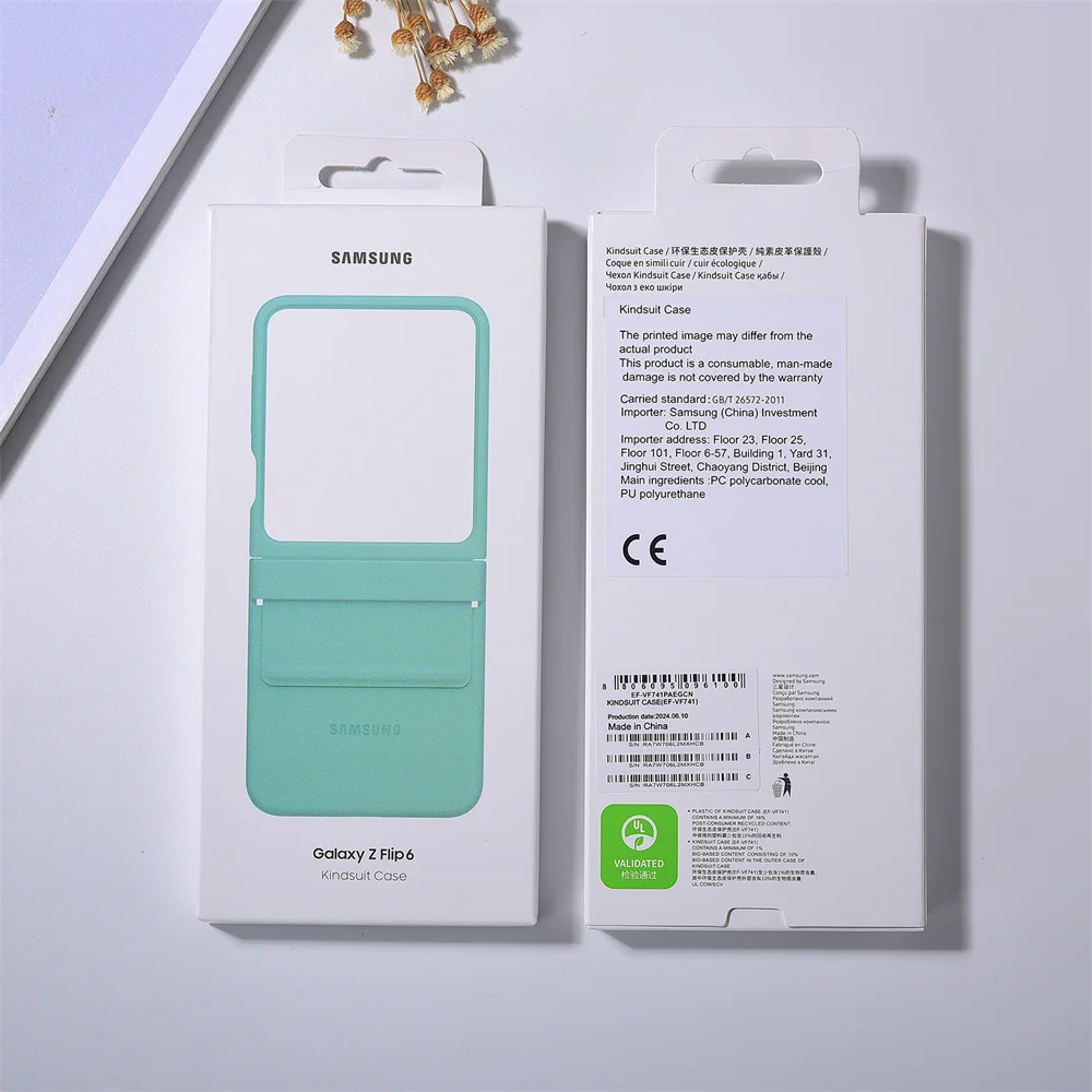 Eco-Leather Kindsuit Mobile Phone Case for Samsung Galaxy Z Flip 6 flip6 Soft Ultra-thin Back Protective Fundas SM-F741B Cover