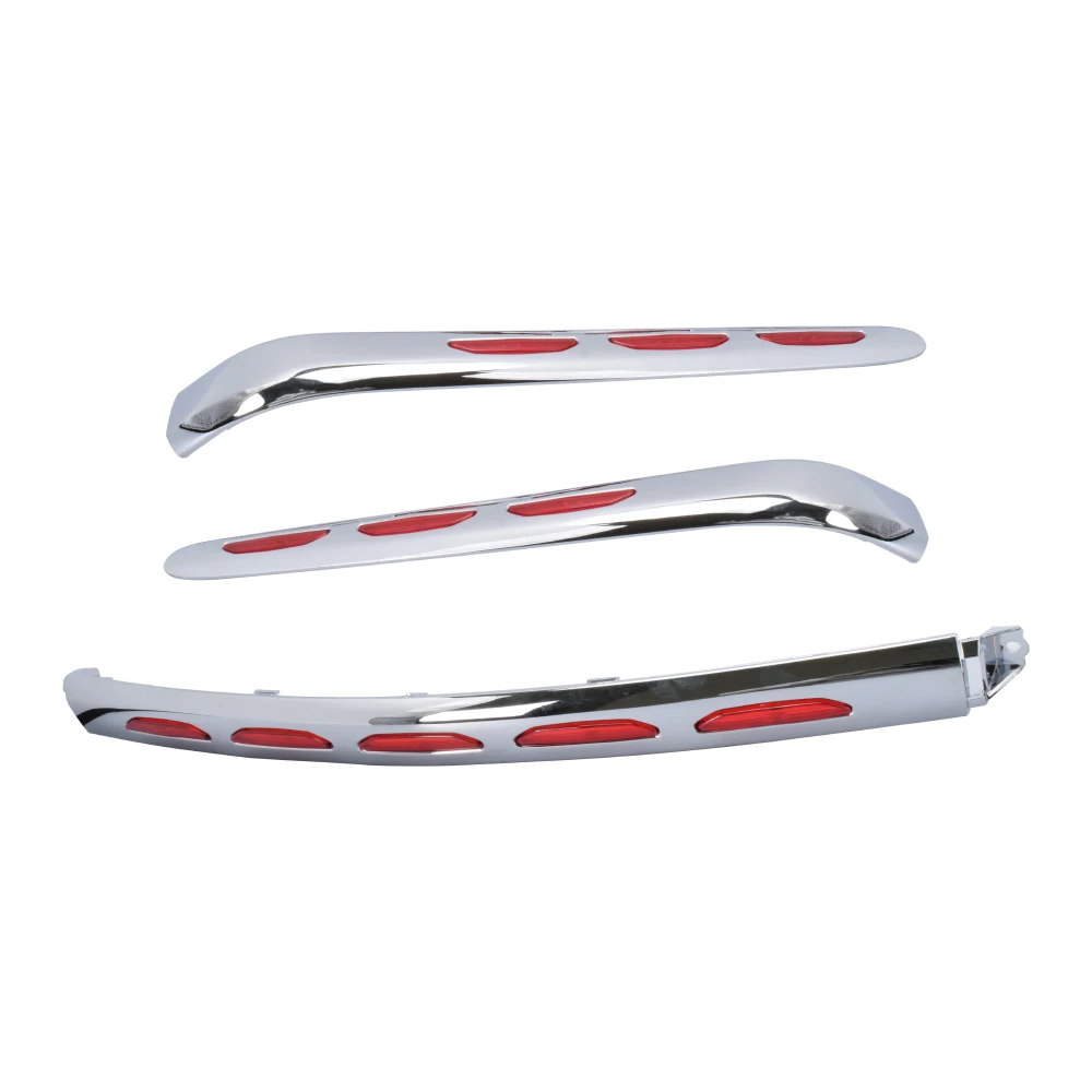 For Honda Goldwing 1800 2001 to 2010 GL1800 Gold Wing GL 1800 Motorcycle Lighted Trunk & Saddlebag Molding Chrome With Red Lens