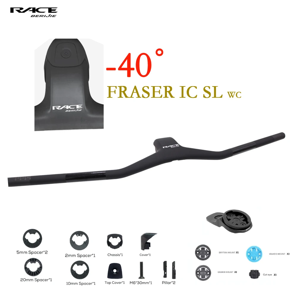 

ULLICYC For FRASER IC SL WC Sparks Frame -40degrees Full Carbon Fibre Integrated Cockpit MTB Handlebar,Bike Accessories