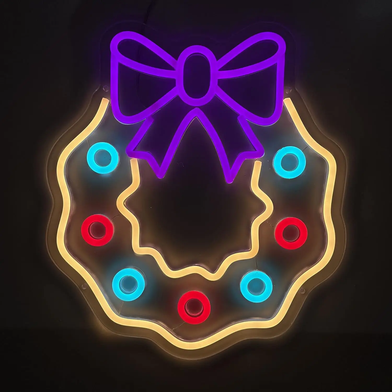 دونات النيون عيد الميلاد LED النيون ضوء جدار ديكور للأطفال غرفة نوم الزفاف بار نادي هدية الكريسماس لصديق USB بالطاقة #1