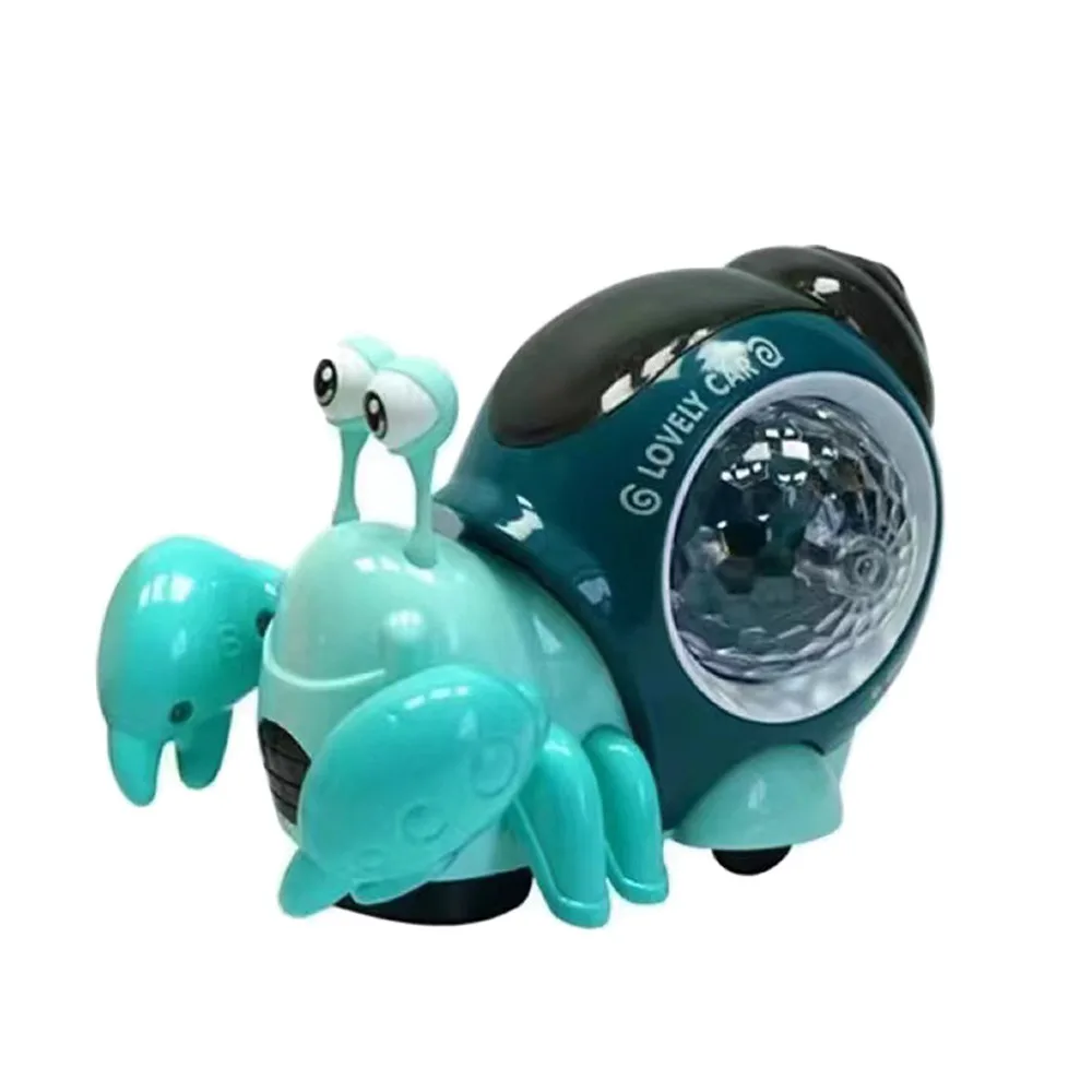 

Cartoon Snail Baby Crawling Crab Toy Musical Light Up Musical Light Toy Tummy Time Interactive Dancing Toy