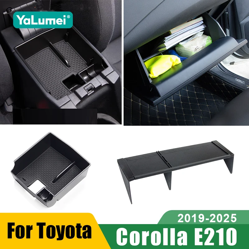 For Toyota Corolla E210 2019 2020 2021 2022 2023 2024 2025 Car Armrest Storage Box Co-pilot Glove Box Clapboard Accessories