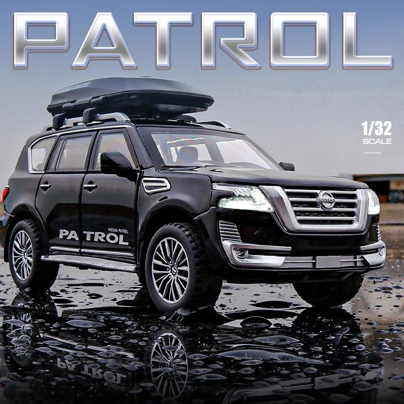 日産-X-TRAIL suv-合金車モデル,1:32,ダイキャストメタル,オフロード車,シミュレーションサウンドとライト,子供向けギフト