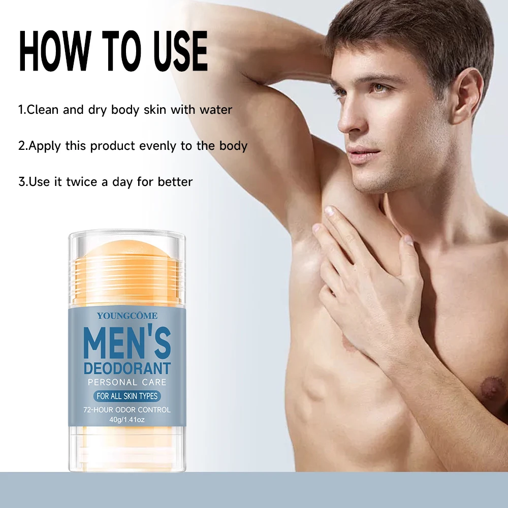 2PCS 40g Mens Refreshing Fragrant Body Lotion - Long-Lasting Deodorizing,Anti-Sweating, and Moisture Control for Hot Summer Days