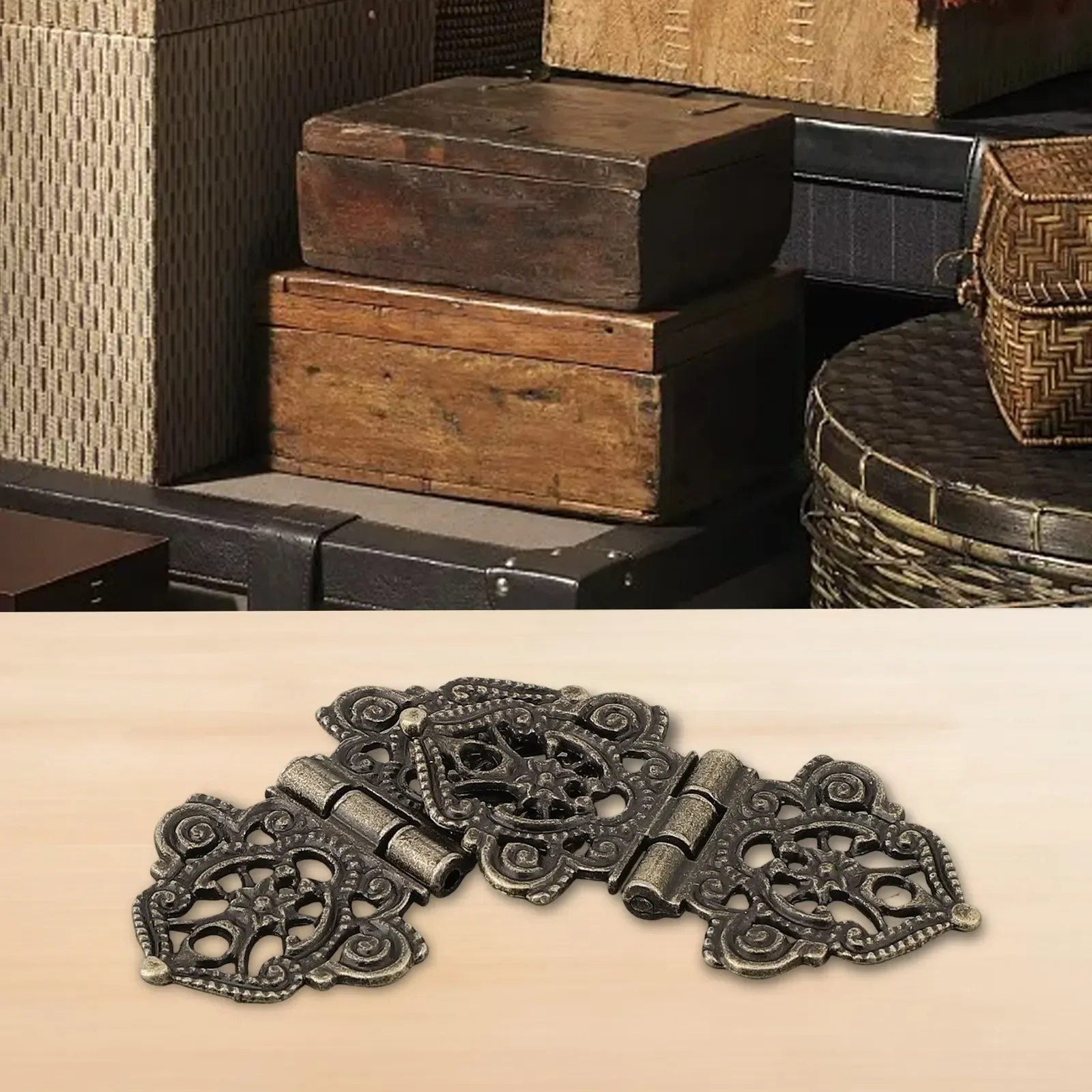 Hardware Furniture Box Hinge Lock Furniture Hardware Decorative Hinges Wood Box For Jewelry Storage Wooden Box