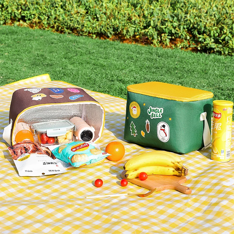 Large Lunch Bag For Women Kawaii Waterproof Portable Fresh Cooler Bags Thermal Breakfast Food Box Convenient Picnic Travel WY237