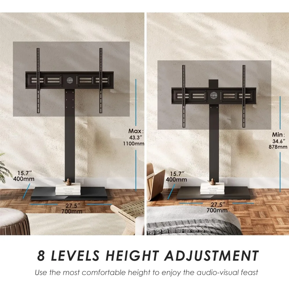Iron Base Universal Floor TV Stand with Swivel Mount Space Saving for 50-85 Inch LED LCD Plasma Flat