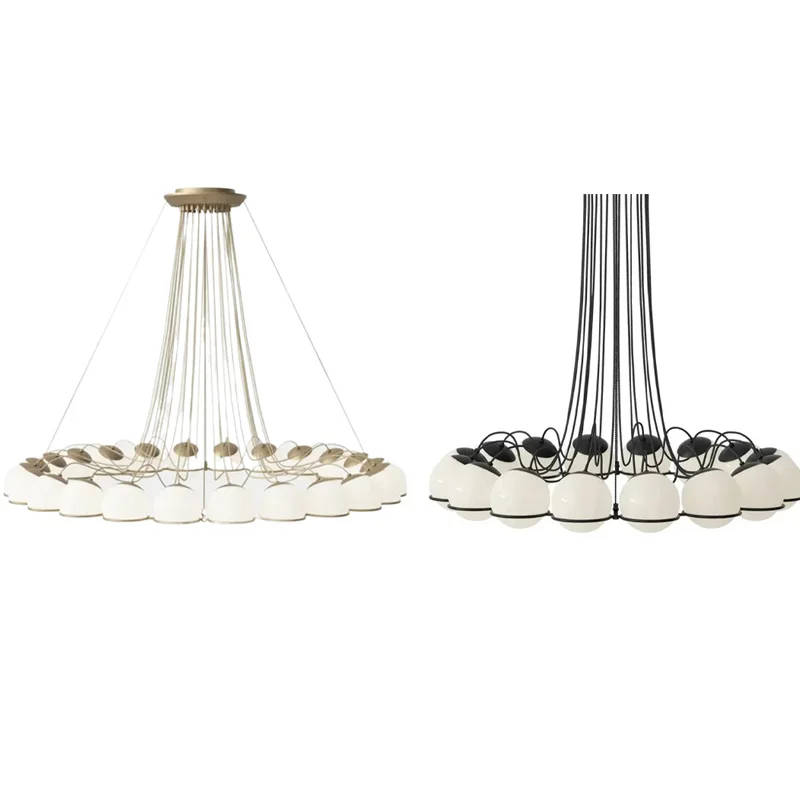 

Minimalist Magic Bean Glass Artistic Design Led chandelier lustre Gold Hanging Wire Ceiling Adjustable Height,for Kitchen Island
