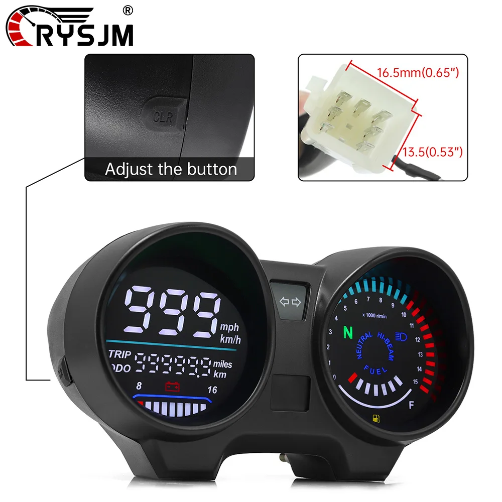 オートバイスピードメーター-led-デジタルダッシュボード-rpm-速度燃料レベル電圧計ブラジル用-titan-150-ホンダ-cg150-fan150-2010-2012