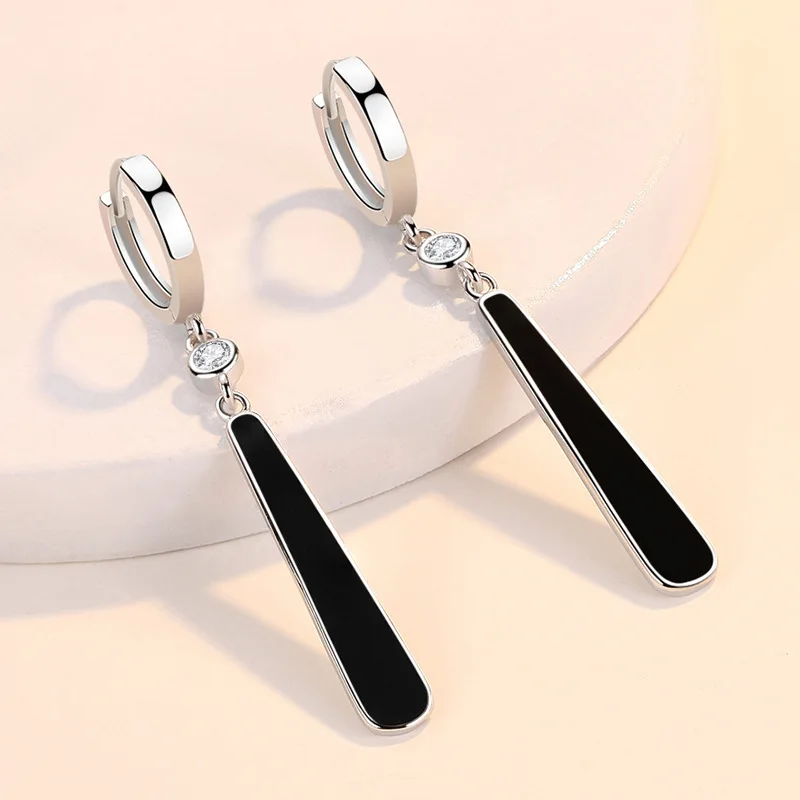 925 Silver Earrings Jewelry High Quality Retro Simple Pattern Purple White Sterling  Silver Zircon Earrings Hot Sale