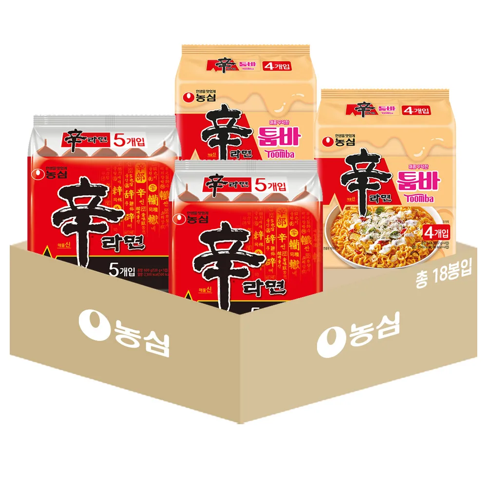 Nongshim bag mixed 18 bags (Shinmyeon 10 Shinmyeon Tomba 8)