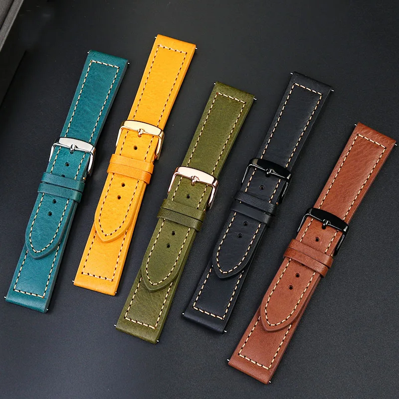 Ремешок из натуральной кожи для наручных часов Citizen Sao Orange Eco-Drive, мужской водонепроницаемый ремешок для часов серии Omega/Mido, 22 мм